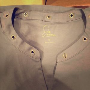 NWT jaanuu scrub top peek a boo detail